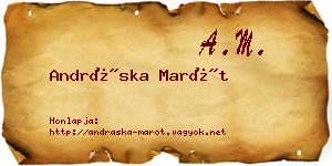 Andráska Marót névjegykártya